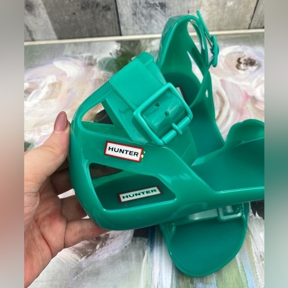 HUNTER Tiffany Open Toe Sandals in Maldives Green Size 7 New! - Picture 4 of 12